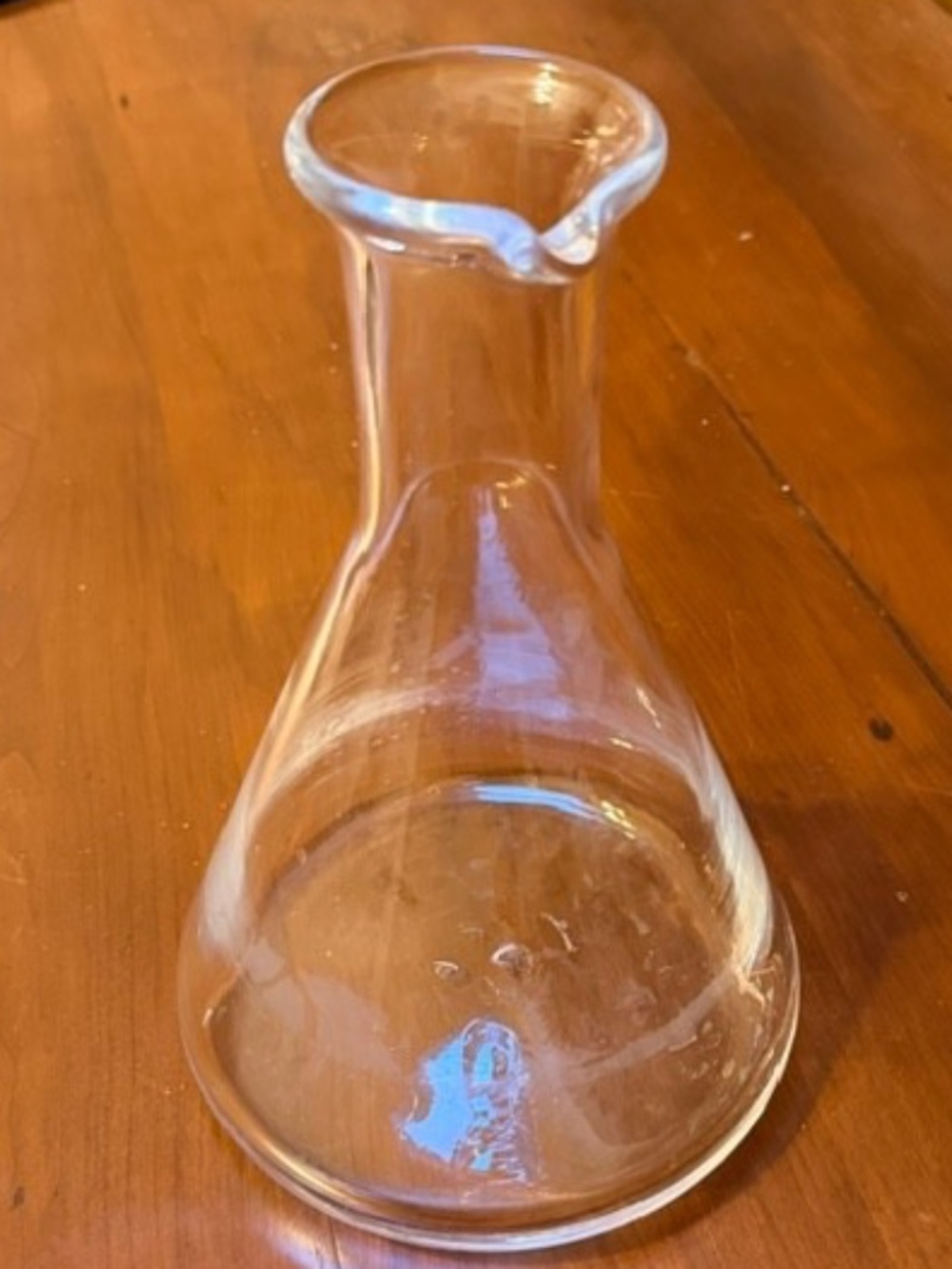 Large Erlenmeyer Flask - Shaped Glass Wine Decanter